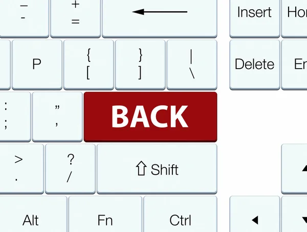 Geri kahverengi klavye düğme — Stok fotoğraf