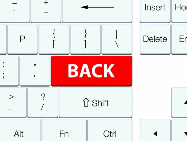 Geri kırmızı klavye düğme — Stok fotoğraf