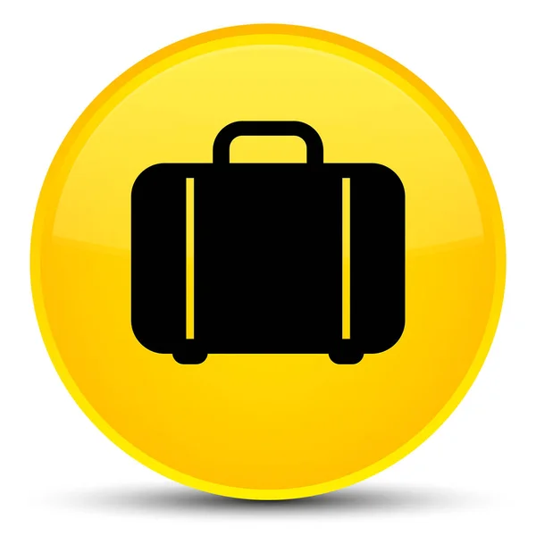 가방 아이콘 특별 한 노란색 라운드 버튼 — 스톡 사진