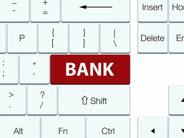 银行棕色键盘按钮 — 图库照片