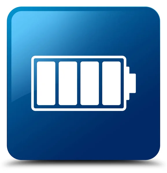 Akkumulátor ikon kék négyzet gomb — Stock Fotó