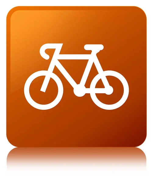 Bicycle icon brown square button — Stock Photo, Image