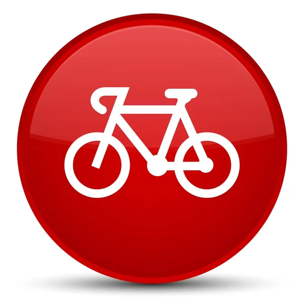 Bicycle icon special red round button — Stock Photo, Image