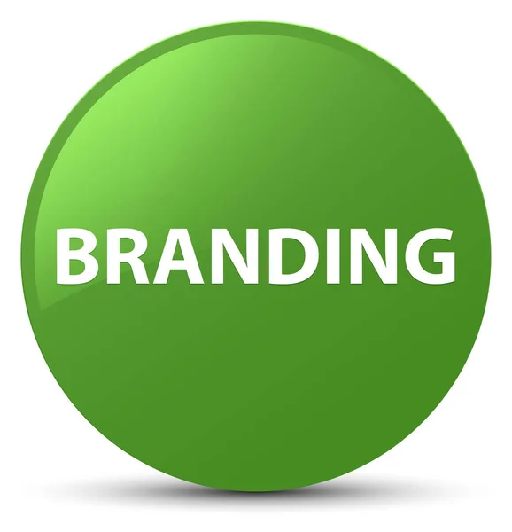 Branding soft green round button — Stock Photo, Image