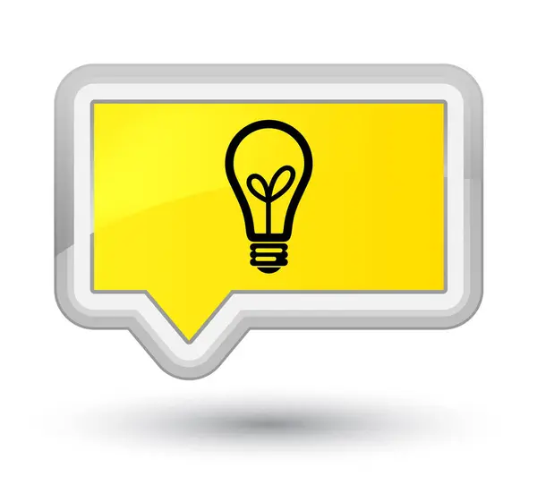 벌브 아이콘 프라임 노란색 배너 버튼 — 스톡 사진