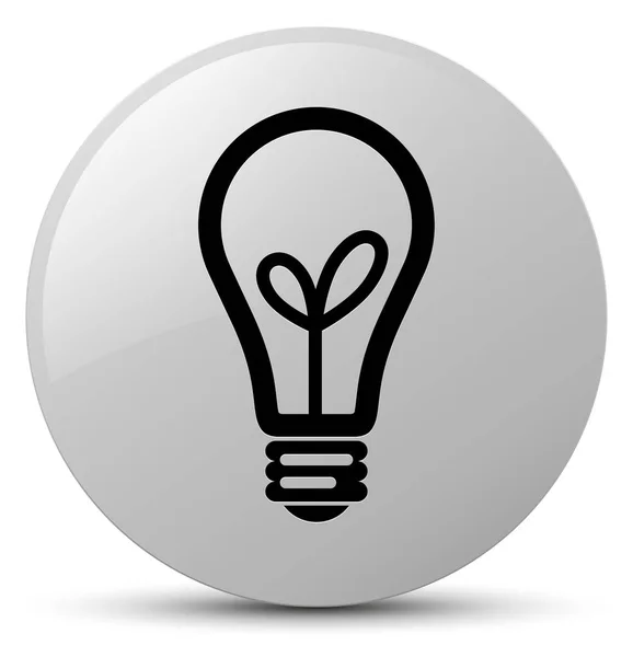 Bulb icon white round button — Stock Photo, Image