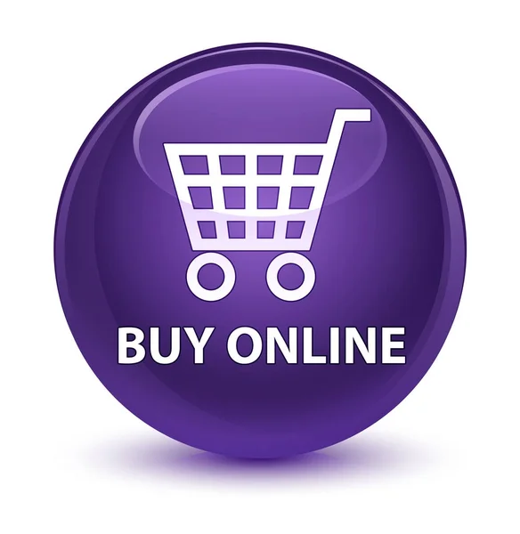 Comprar botão redondo roxo vítreo online — Fotografia de Stock