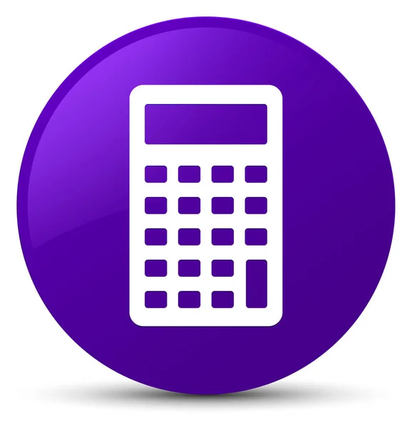 Calculadora icono púrpura botón redondo —  Fotos de Stock