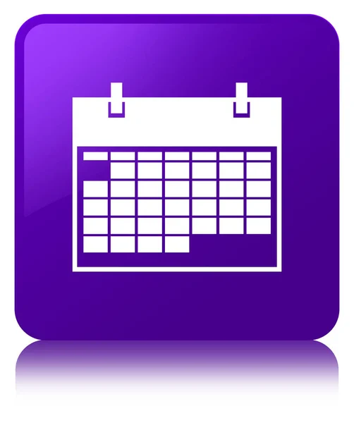 Піктограма календаря фіолетова квадратна кнопка — стокове фото