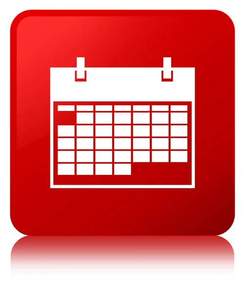 Ícone do calendário botão quadrado vermelho — Fotografia de Stock