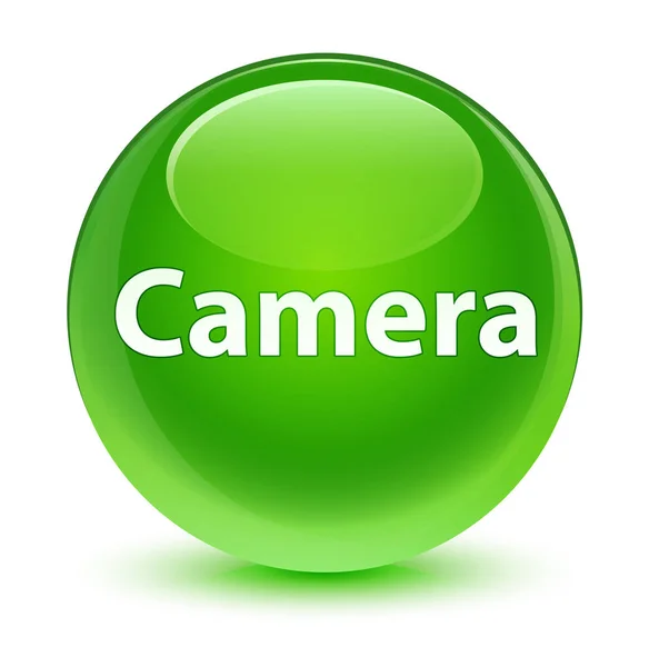 Câmara verde vítreo botão redondo — Fotografia de Stock