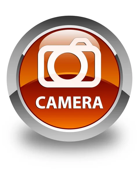 Camera glossy brown round button — Stock Photo, Image