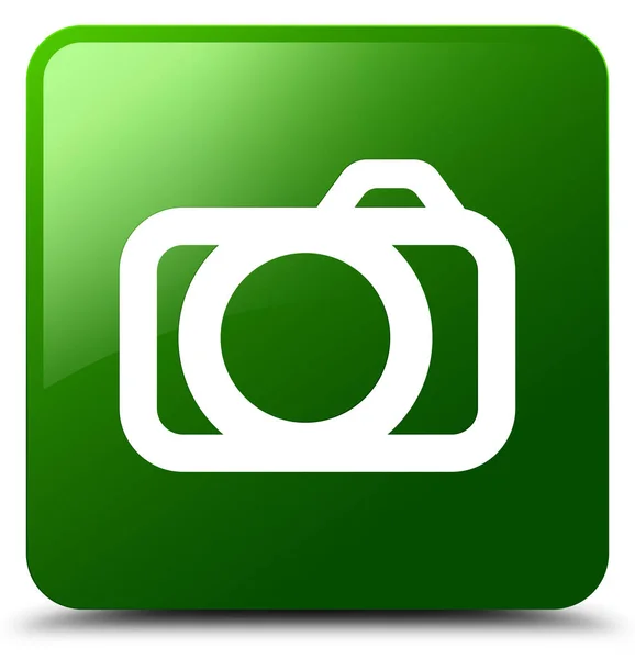 Tombol persegi hijau ikon kamera — Stok Foto