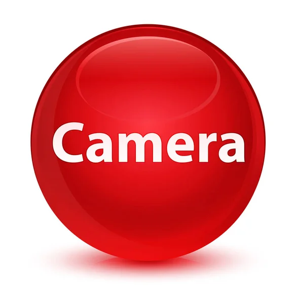 Câmara de vidro botão redondo vermelho — Fotografia de Stock
