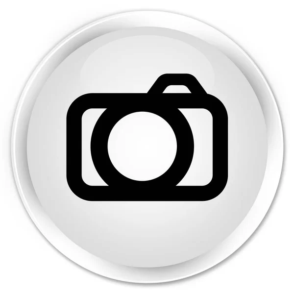 Ícone da câmera botão redondo branco premium — Fotografia de Stock