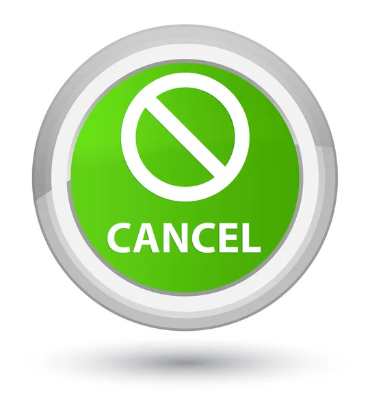 Cancel (prohibition sign icon) prime soft green round button — Stock Photo, Image