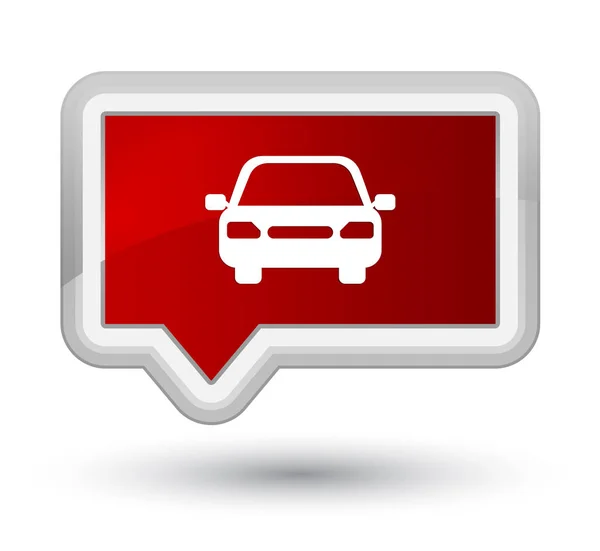 Ícone do carro botão banner vermelho principal — Fotografia de Stock