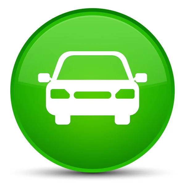 Ícone do carro botão redondo verde especial — Fotografia de Stock