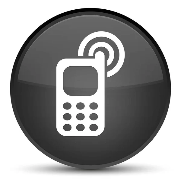 핸드폰 울리는 아이콘 특별 한 블랙 라운드 버튼 — 스톡 사진