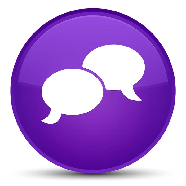 Chat-Blase Symbol spezielle lila runden Knopf — Stockfoto