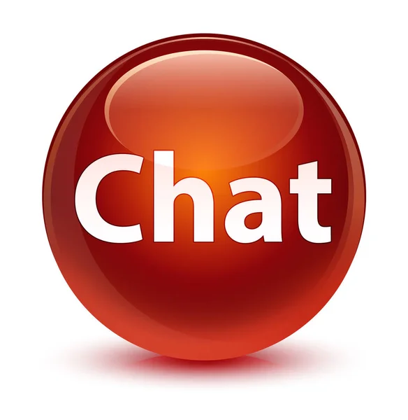 Chat botão redondo marrom vítreo — Fotografia de Stock
