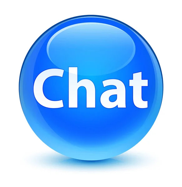 Chat glassy cyan blue round button — Stock Photo, Image