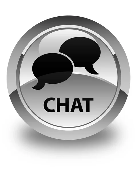 Chat glossy white round button — Stock Photo, Image