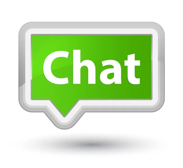 Chat prime soft green banner button — Stock Photo, Image