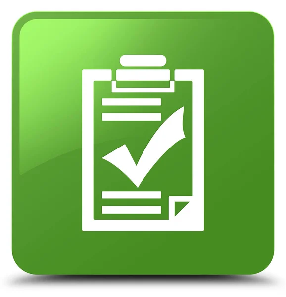 Checklist icona morbido pulsante quadrato verde — Foto Stock