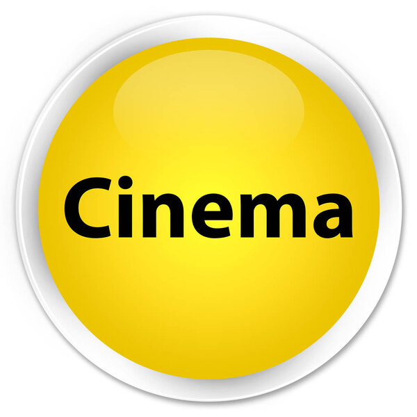 Cinema isolated on premium yellow round button abstract illustration