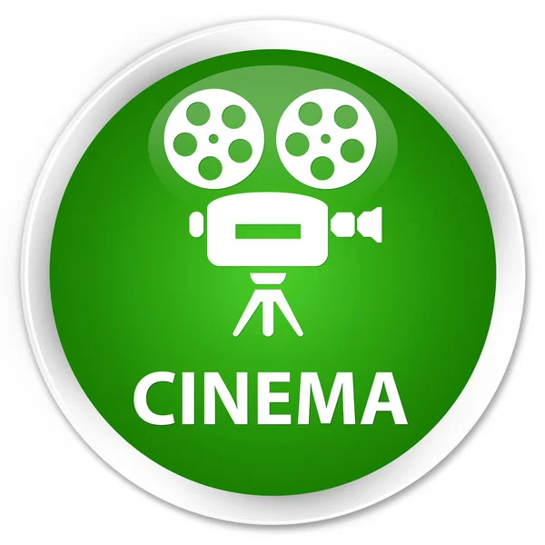 Cinema (icona della videocamera) pulsante rotondo verde premium — Foto Stock