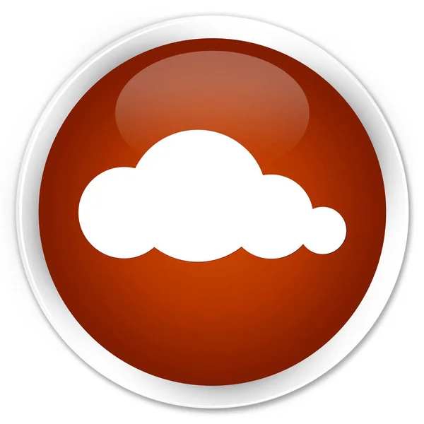 Cloud ikonu premium hnědé kulaté tlačítko — Stock fotografie