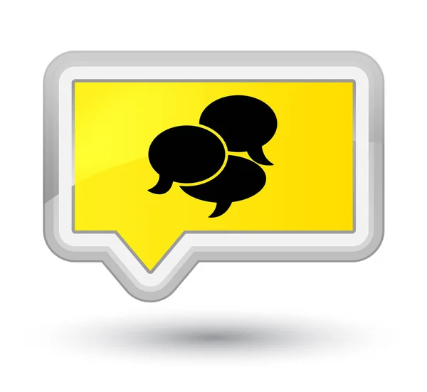 Ikonę Komentarze prime transparent żółty przycisk — Zdjęcie stockowe