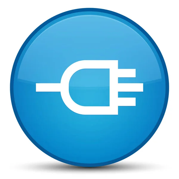 Podłącz ikonę specjalne cyan niebieski okrągły przycisk — Zdjęcie stockowe