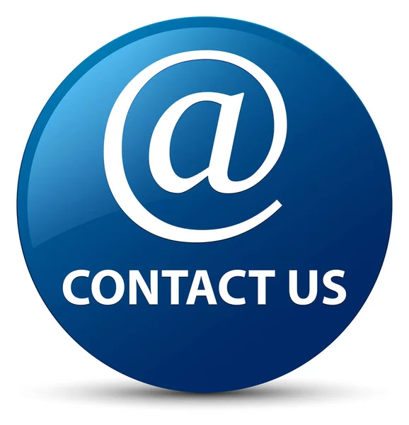 Contacte-nos (ícone de endereço de email) botão redondo azul — Fotografia de Stock