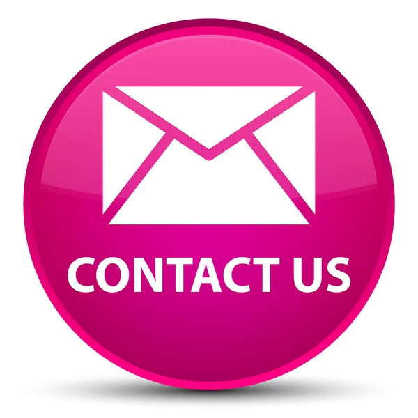 Свяжитесь с нами (значок электронной почты) специальная розовая круглая кнопка — стоковое фото