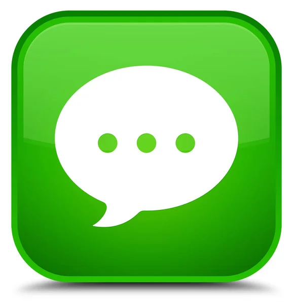 Conversation icon special green square button — Stock Photo, Image