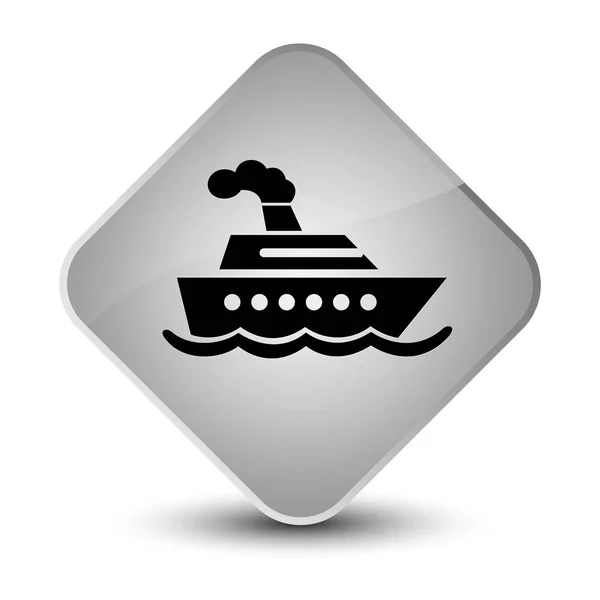 Cruise ship icon elegant white diamond button — Stock Photo, Image