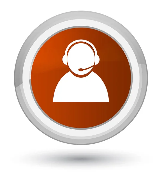 Müşteri bakım kutsal kişilerin resmi ana kahverengi yuvarlak düğme — Stok fotoğraf