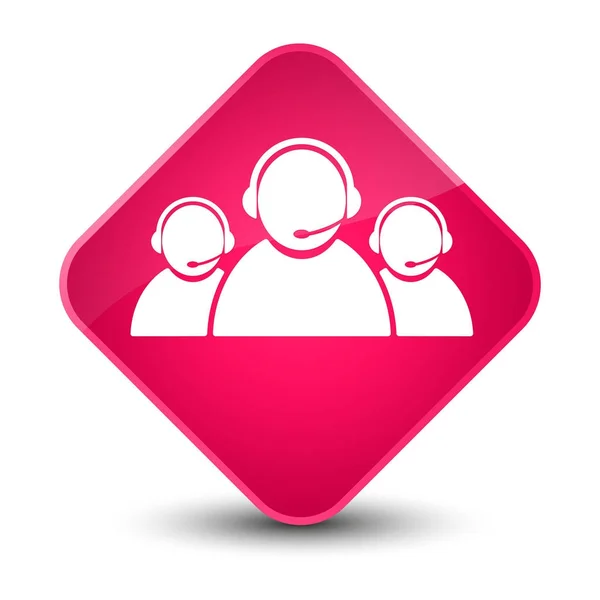 Customer care team icon elegant pink diamond button — Stock Photo, Image