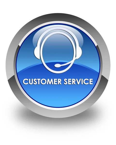 Customer service (pictogram van de zorg van de klant) glanzende blauwe ronde knop — Stockfoto