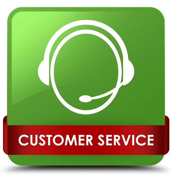 Zákazníkům služby (zákaznické péče ikonu) měkké zelené čtvercové tlačítko r — Stock fotografie