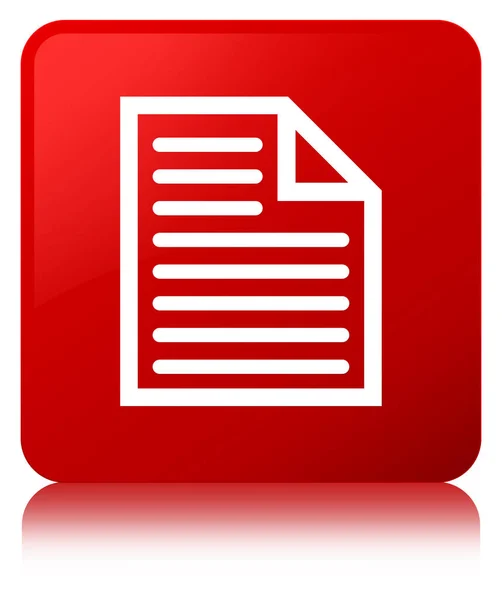 Pulsante quadrato rosso icona pagina documento — Foto Stock