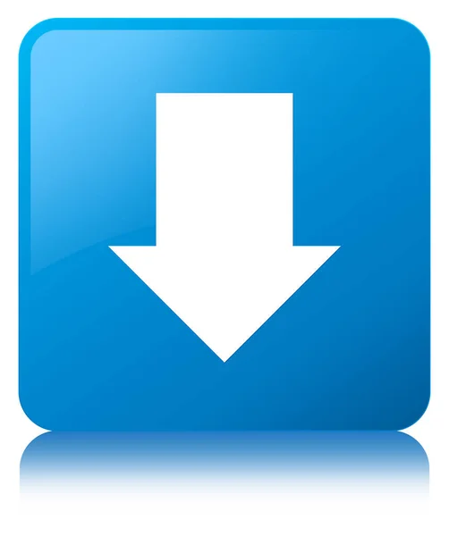 Töltse le a nyíl ikon cián kék négyzet gomb — Stock Fotó