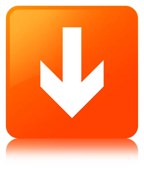 ダウンロードの矢印アイコン オレンジ正方形ボタン — ストック写真