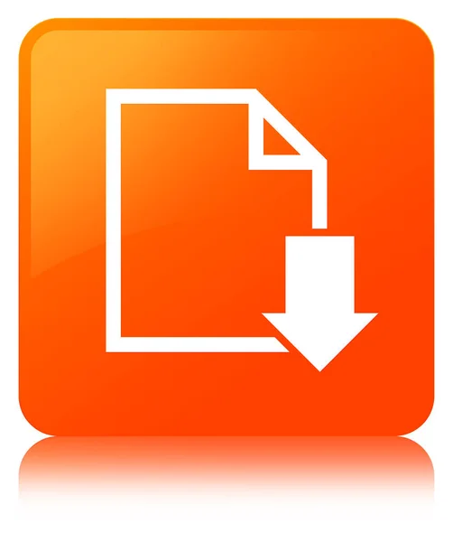 Download document icon orange square button — Stock Photo, Image