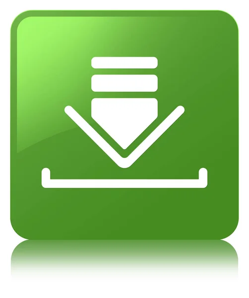 ダウンロード アイコン ソフト緑正方形ボタン — ストック写真