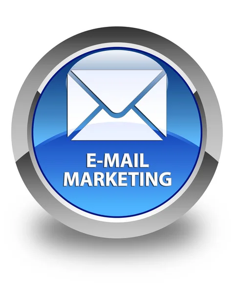 전자 메일 마케팅 광택 블루 라운드 버튼 — 스톡 사진