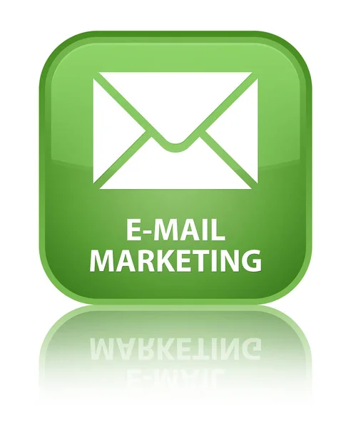 Электронная почта маркетинг специальной мягкой зеленой квадратной кнопки — стоковое фото