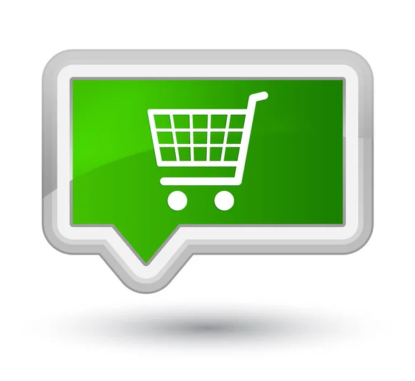 Ícone de comércio eletrônico botão banner verde primo — Fotografia de Stock